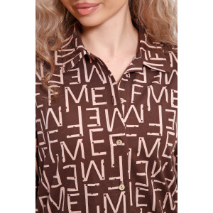 Туника-рубашка женская №37009 кулирка (р-ры: 46-60) коричневый