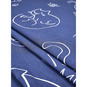 Простыня на резинке бязь "Котики" (последний размер) 180х200