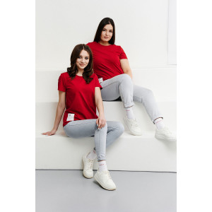 Набор подарочный женский (носки+футболка) №11807 (последний размер) красный 50