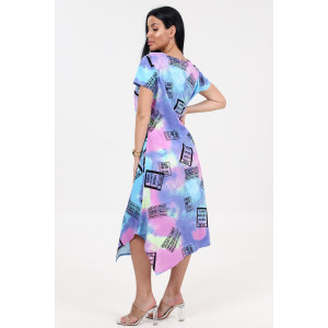 Платье женское "Волна" ПлК-458 кулирка (последний размер) тай-дай 52 Платье женское "Волна" ПлК-458 кулирка (последний размер) тай-дай 52