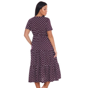 Платье женское "Каскад" ПлК-35 кулирка (последний размер) пьян горох на бордо 56