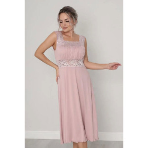 Сорочка женская длинная "Риана" вискоза с кружевом (последний размер) телесный 50