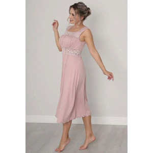 Сорочка женская длинная "Риана" вискоза с кружевом (последний размер) телесный 50