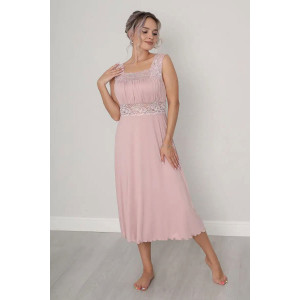 Сорочка женская длинная "Риана" вискоза с кружевом (последний размер) телесный 50