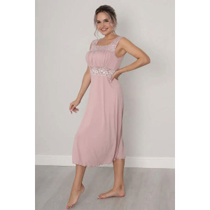 Сорочка женская длинная "Риана" вискоза с кружевом (последний размер) телесный 50