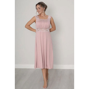 Сорочка женская длинная "Риана" вискоза с кружевом (последний размер) телесный 50