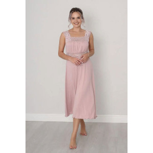 Сорочка женская длинная "Риана" вискоза с кружевом (последний размер) телесный 50