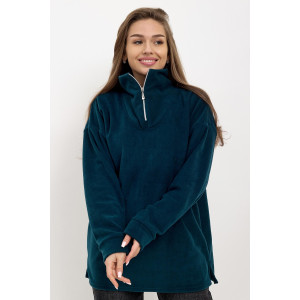 Толстовка женская "Микс Т" флис (последний размер) темно-зеленый 56