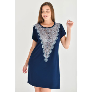 Сорочка женская "Алла" вискоза с кружевом (последний размер) джинса 50