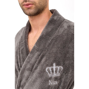 Халат мужской "King" велсофт (последний размер) хаки 54 Халат мужской "King" велсофт (последний размер) хаки 54