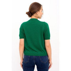 Футболка женская "Сердечки З" трикотажное полотно+пряжа (последний размер) зеленый 44-46