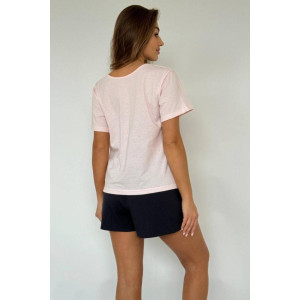 Пижама женская "Свирель Г" (шорты) лапша-кулирка (последний размер) графит-розовый 52