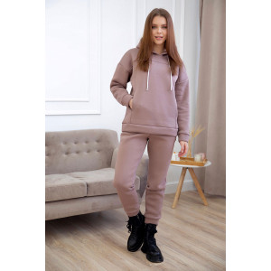 Костюм двойка женский "Марсель В" футер 3-х нитка с начёсом (последний размер) коричневый 50