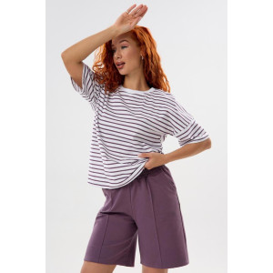 Костюм двойка женский "Пальмира Л" кулирка-футер 2-х нитка (последний размер) лиловый 50,52