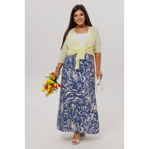 Юбка женская Ю-14/1 штапель набивной (р-ры: 46-60) индиго