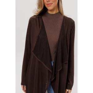 Кардиган женский Ка05 ванизе трикотажное полотно (р-ры: 44-60) шоколадный