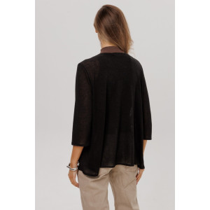 Кардиган женский Ка06 ванизе трикотажное полотно (р-ры: 44-60) черный