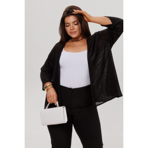 Кардиган женский Ка06 ванизе трикотажное полотно (р-ры: 44-60) черный