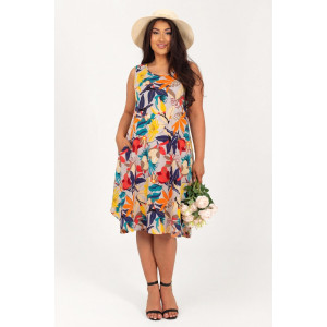 Сарафан женский К-354 "Оливия" кулирка (р-ры: 50-60) коралл