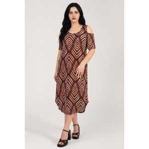 Платье женское К-381 "Влада" кулирка (р-ры: 50-60) шоколад
