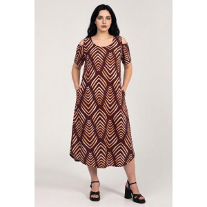 Платье женское К-381 "Влада" кулирка (р-ры: 50-60) шоколад