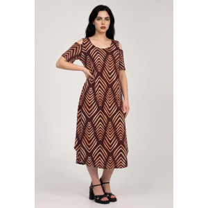 Платье женское К-381 "Влада" кулирка (р-ры: 50-60) шоколад