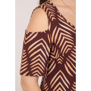 Платье женское К-381 "Влада" кулирка (р-ры: 50-60) шоколад