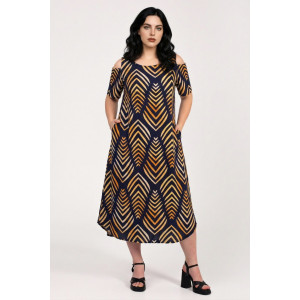 Платье женское К-381 "Влада" кулирка (р-ры: 50-60) чернило