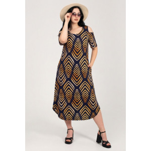 Платье женское К-381 "Влада" кулирка (р-ры: 50-60) чернило