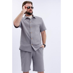 Костюм двойка мужской "Мэтью 4" муслин (р-ры: 48-58) серый