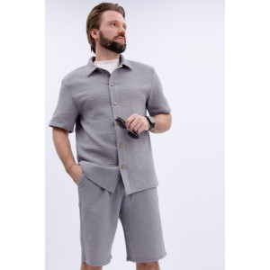 Костюм двойка мужской "Мэтью 4" муслин (р-ры: 48-58) серый