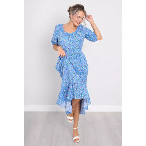 Платье женское "Лада" штапель (р-ры: 44-58) голубой Платье женское "Лада" штапель (р-ры: 44-58) голубой