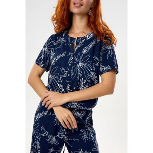 Комбинезон женский "Лавиния" штапель (р-ры: 46-58) темно-синий Комбинезон женский "Лавиния" штапель (р-ры: 46-58) темно-синий