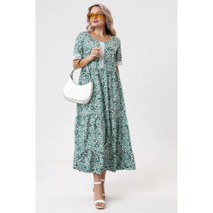 Платье женское "Евдокия" штапель (р-ры: 46-60) зеленый Платье женское "Евдокия" штапель (р-ры: 46-60) зеленый