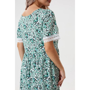 Платье женское "Евдокия" штапель (р-ры: 46-60) зеленый Платье женское "Евдокия" штапель (р-ры: 46-60) зеленый