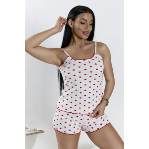 Пижама женская "Молли-3" 1406-5 полиэстер с лайкрой (р-ры: 42-52) сердца