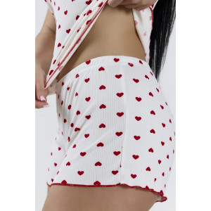 Пижама женская "Молли-3" 1406-5 полиэстер с лайкрой (р-ры: 42-52) сердца