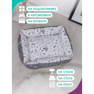 Лежанка для кошек и собак бязь LDZ "Bio-Line" 059214 темно-серый