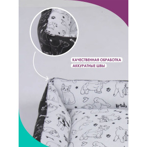 Лежанка для кошек и собак бязь LDZ "Bio-Line" 059214 черно-белый