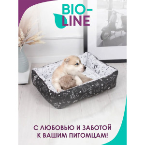 Лежанка для кошек и собак бязь LDZ "Bio-Line" 059214 черно-белый