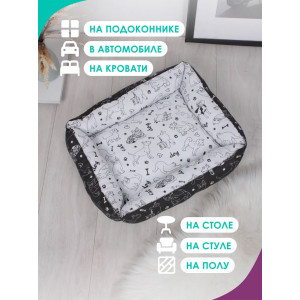 Лежанка для кошек и собак бязь LDZ "Bio-Line" 059214 черно-белый