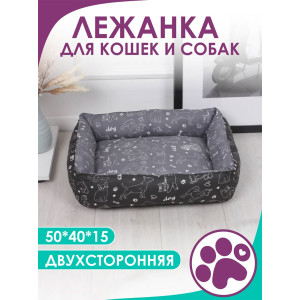 Лежанка для кошек и собак бязь LDZ "Bio-Line" 059214 графит