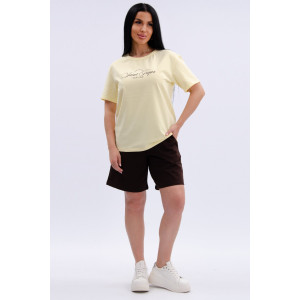 Костюм двойка женский "Сен-Тропе" кулирка-футер (р-ры: 46-60) лимон