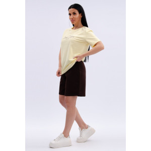 Костюм двойка женский "Сен-Тропе" кулирка-футер (р-ры: 46-60) лимон