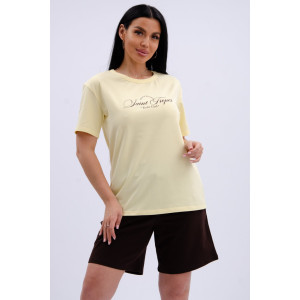 Костюм двойка женский "Сен-Тропе" кулирка-футер (р-ры: 46-60) лимон