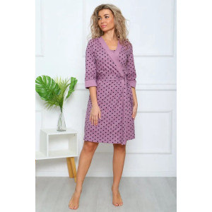 Пеньюар двойка женский "Аделина" кулирка (р-ры: 44-56) лиловый