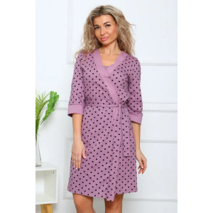 Пеньюар двойка женский "Аделина" кулирка (р-ры: 44-56) лиловый