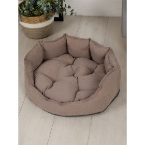 Лежанка для кошек и собак рогожка+оксфорд LDZR "Bio-Line" 059203 коричневый