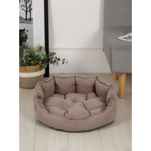 Лежанка для кошек и собак рогожка+оксфорд LDZR "Bio-Line" 059203 коричневый