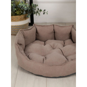 Лежанка для кошек и собак рогожка+оксфорд LDZR "Bio-Line" 059203 коричневый